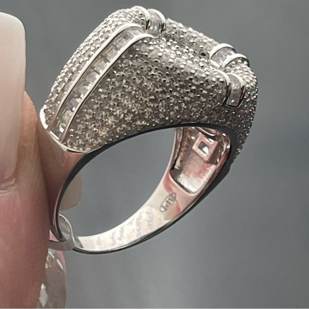 Solid 925 Silver Size 9 Men's Ring - image 3